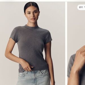 Blue Pilcaeo Turtleneck Cotton Tee